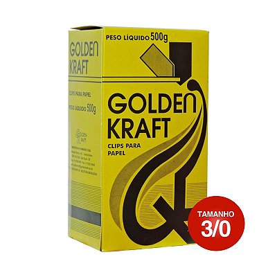 Clips 3/0 Galvanizado Golden Kraft CX C/500g