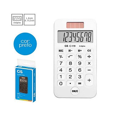 Calculadora de Bolso 8 Dígitos Preto CIS C-119