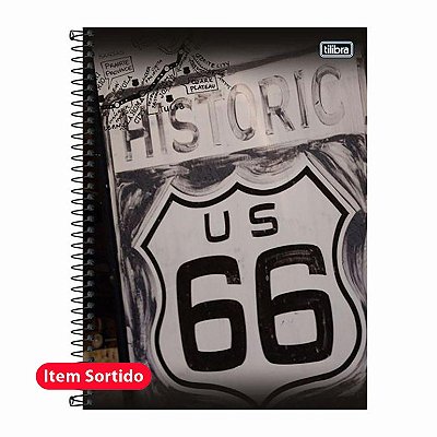 Caderno Capa Dura Univ. 10x1 200 Folhas Route 66 Tilibra