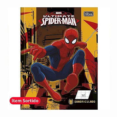 Caderno Quadriculado Brochura 1x1cm 40Fls Spider Man Tilibra