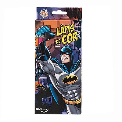 Lápis de Cor 12 Cores Batman Molin