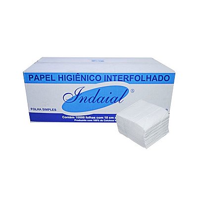 Papel Higiênico Branco Cai Cai Folha Simples Indaial C/10000 Folhas