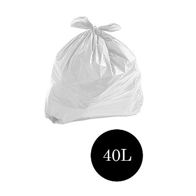Saco de Lixo Comum Branco Leitoso 40LTS PCT C/100 UN