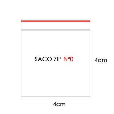 Saco Incolor Zip Zap Nº0 4x4x0,08cm PCT C/100 UN