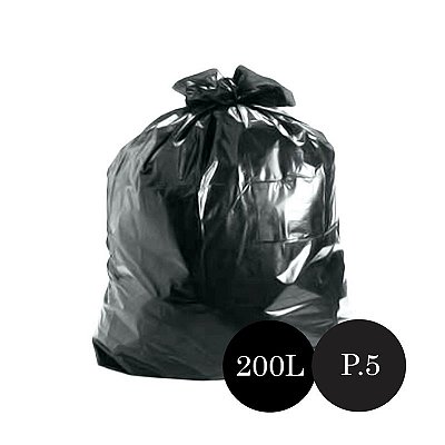 Saco de Lixo Preto P.5 200LTS PCT C/100 UN