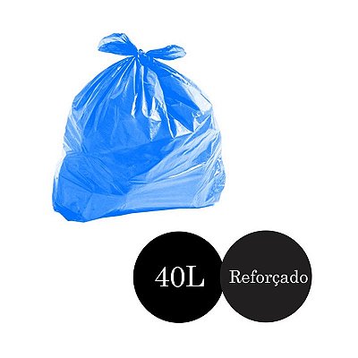 Saco de Lixo Reforçado Azul 40LTS PCT C/100 UN