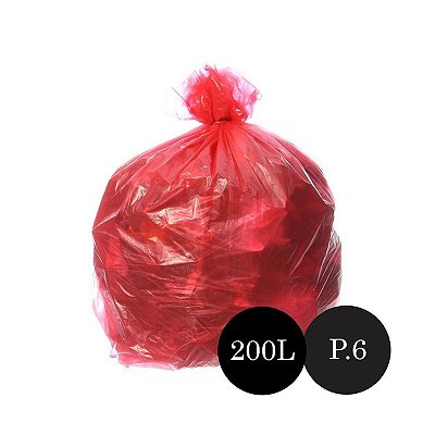 Saco de Lixo Vermelho P.6 200LTS PCT C/100 UN