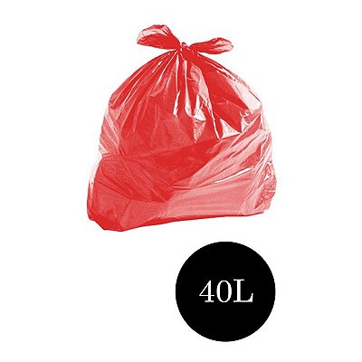 Saco de Lixo Comum Vermelho 40LTS PCT C/100 UN