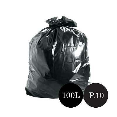 Saco de Lixo Preto P.10 200LTS PCT C/100 UN