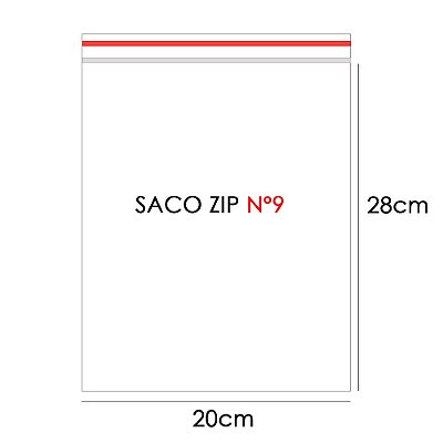 Saco Zip Zap Incolor Nº9 20x28x0,08cm PCT C/100 UN
