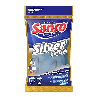 Luva de Latex Sanro Silver Sense  Azul M (7)
