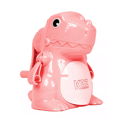 Apontador De Mesa com Manivela Manual Dinossauro Rosa Kaz