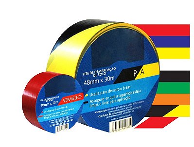 Fita Demarcação de Solo 48mm x 30m Adesiva