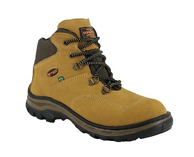 Botina Adventure de Segurança Ecosafety em Couro Nobuck Castor - CA 46122