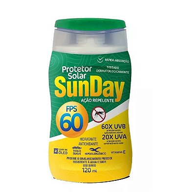 Protetor Solar Sunday FPS 60 c/ Repelente 120g Nutriex