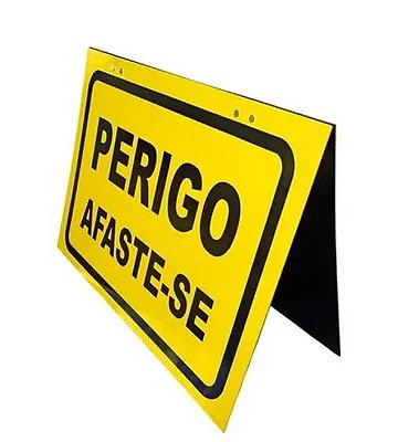 Cavalete Perigo Afaste-se 47x37cm Dobrável