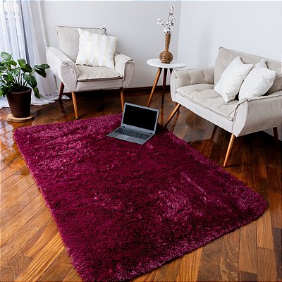 Tapete Felpudo Marsala Antiderrapante para Sala e Quarto – 2,00 x 1,40 m
