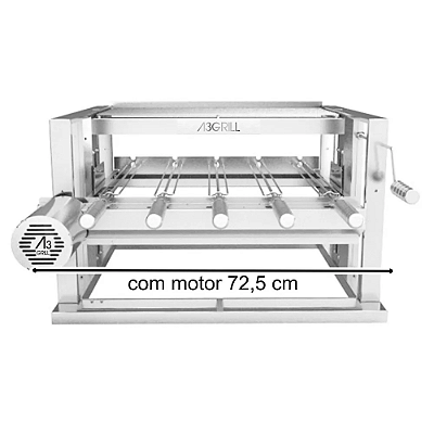 Espeto Giratório Espada Inox 74 Cm - Cabo Madeira - Maricoifas