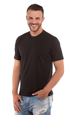 Camiseta masculina clássica de manga curta preta - Algodão Egípcio