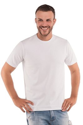 Camiseta masculina clássica de manga curta branca - Algodão Egípcio