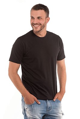 Camiseta masculina de manga curta Light preta - Algodão Egípcio