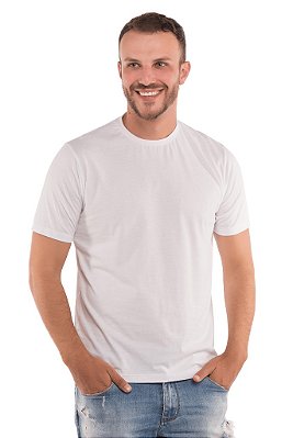 Camiseta masculina de manga curta branca - Meia Malha