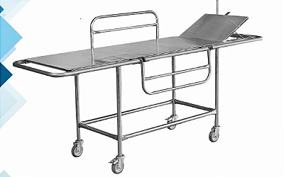 Carro maca hospitalar totalmente inox - até 250 kg
