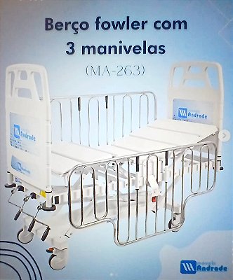 Berço Fowler com 3 manivelas - Móveis Andrade