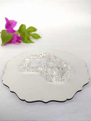 Pulseira Cascalho Quartzo Cristal - Amplificador, purificação, harmonia