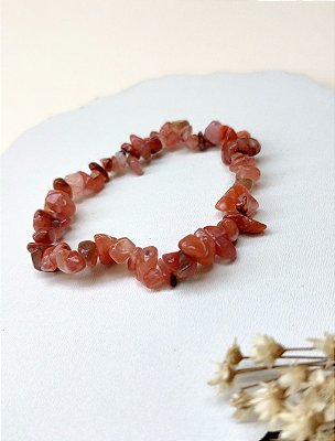 Pulseira Cascalho Cornalina - Motivação, criatividade, perseverança
