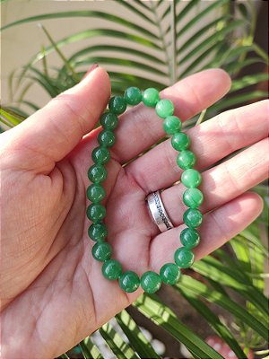 Pulseira Pedra Rolada 8mm Quartzo Verde - saúde e equilíbrio