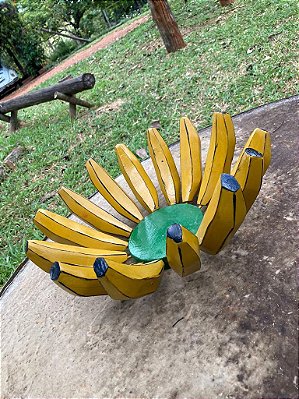 Fruteira de Banana em Madeira Rústica