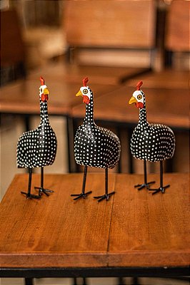 Kit Trio Galinha Dangola De Madeira Para Decoração Artesanal