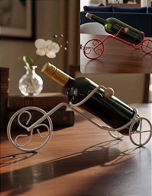Adega Porta Vinho De Mesa Suporte Garrafa Bicicleta Ferro