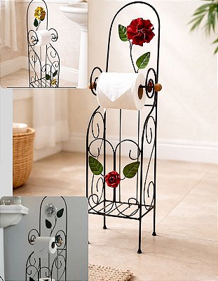 Suporte Organizador Papeleira Porta Papel Higienico Em Ferro