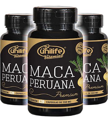 Kit com 360 Cápsulas Maca Peruana 100% Pura - 3 Frascos Kit com 360 Cápsulas Maca Peruana 100% Pura - 3 Frascos
