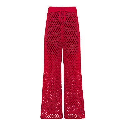 Calça Tricot Rede Rosa