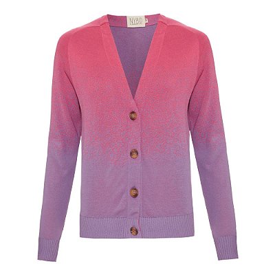 Cardigan Chuvisco Rosa e Roxo