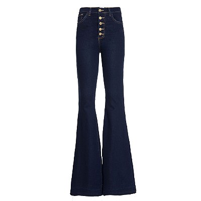 Calça Flare High Waisted Azul MOLETOM