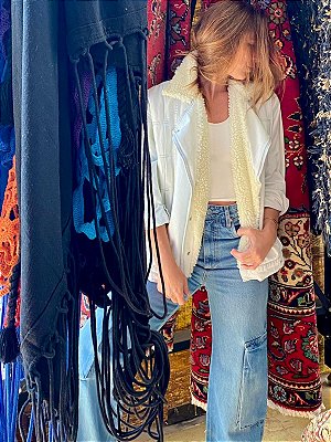 Jaqueta Jeans Clara com Carneirinho