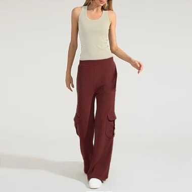 Calça Cargo Moletom marrom