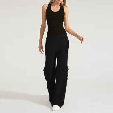 Calça Cargo Moletom preto