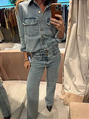 Calça Cós Duplo Marmorizada