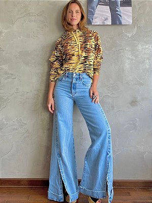 Calça Barra Larga Marmorizada