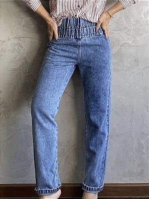 Calça Cós Elástico Marmorizada