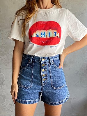 Shorts 5 Botões Marmorizado