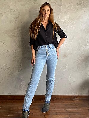 CALÇA COSTURA TORTA CLARA