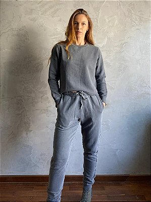 Calça Jogger Moletom Grafite