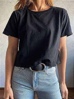 Camiseta Cropped Preta