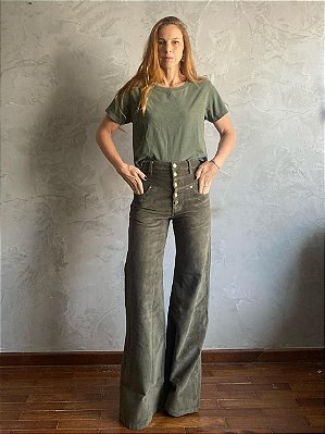 Calça 3 cós Veludo Militar